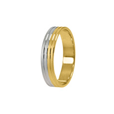 Two-tone SAT wedding gold ring 5mm